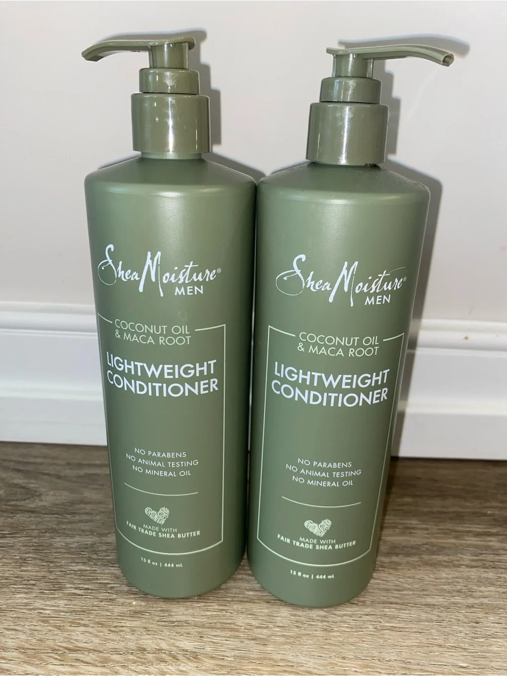 Shea Moisture Men Lightweight Conditioner Olive Green Pump Bottles